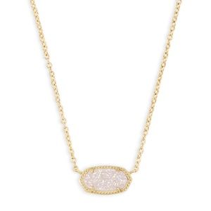 Elisa Gold Pendant Necklace In Iridescent Druzy